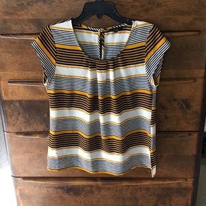 Tri-color striped blouse
